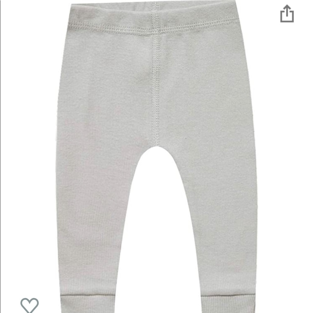 Quincy Mae 0-3 ribbed leggings in Ash